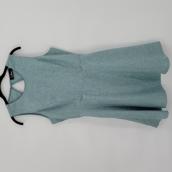 Lulu's Winsome Backless Skater Mini Dress Mint Blue with Pockets Fit & Flare - Picture 2 of 11